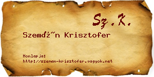 Szemán Krisztofer névjegykártya