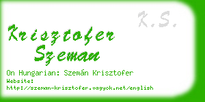 krisztofer szeman business card